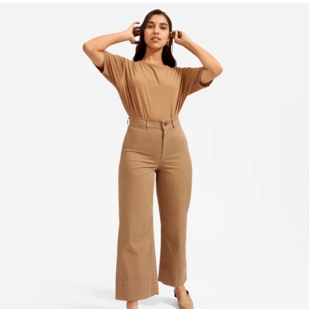 EVERLANE Lightweight Wide-Leg Crop Chino